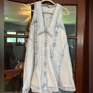 Free people denim mini dress SIZE XS